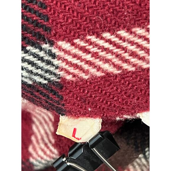 Vtg Woolrich Shirt Jacket Shacket Mens Large Red Black Buffalo Check Wool Blend - Picture 9 of 11